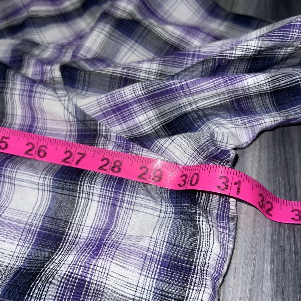 Wrangler Shirt Pearl Snap Buttons Purple Plaid 3XL Western Short Sleeve